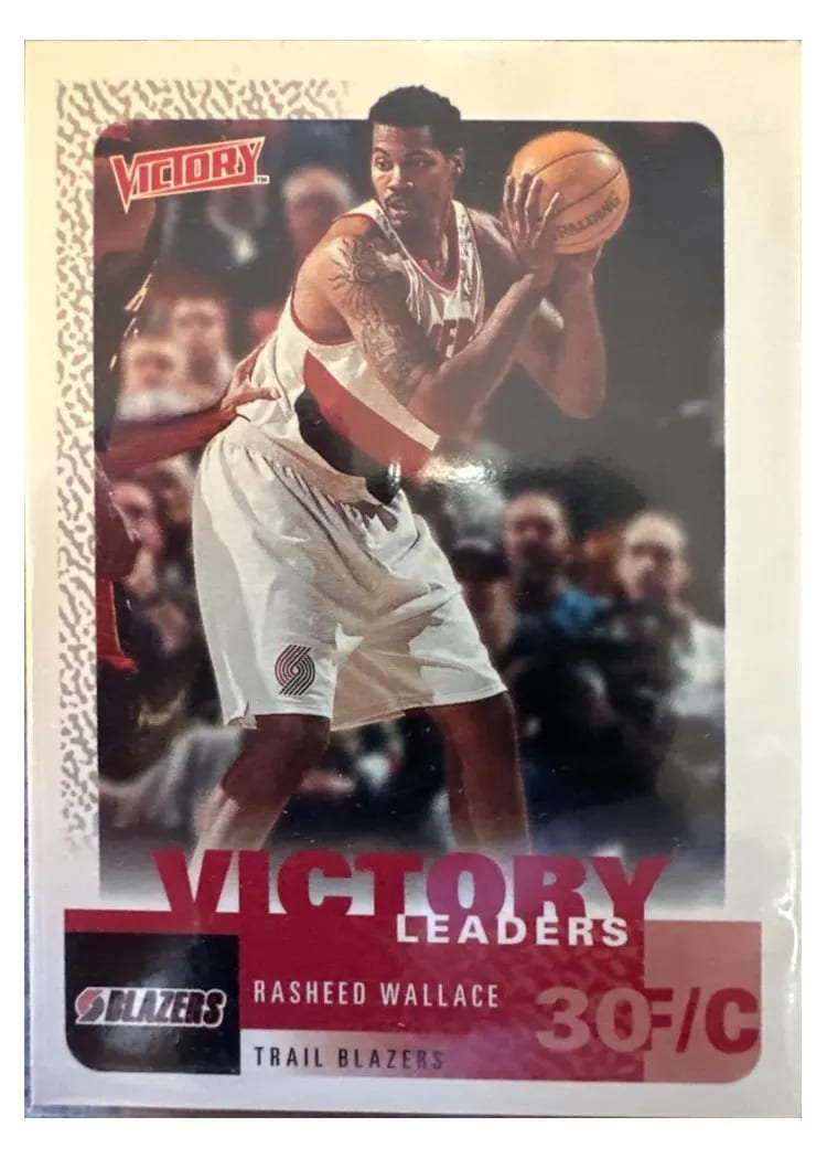 2000 Upper Deck Victory Rasheed Wallace Victory Leaders #253 card