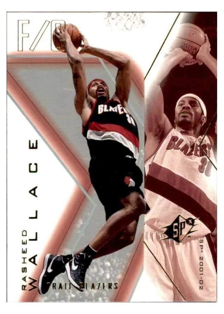 2001 Spx Rasheed Wallace #70 card