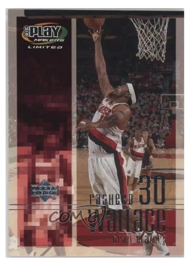 2001 Upper Deck Playmakers Rasheed Wallace #77 card