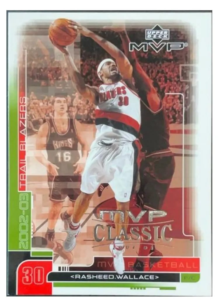 2002 Upper Deck MVP Rasheed Wallace #143 card