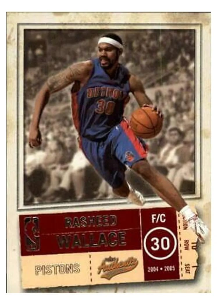 2004 Fleer Authentix Rasheed Wallace #6 card