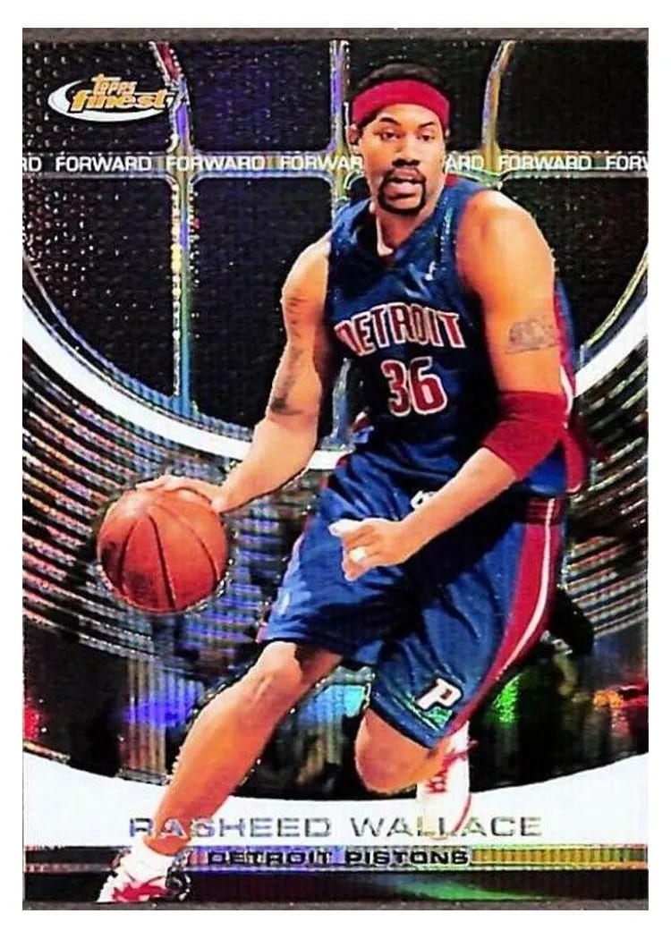 2005 Finest Rasheed Wallace Black X Fractor #52 card
