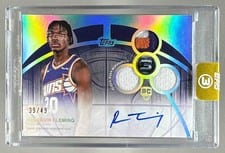2025-26 Topps 3 Rookie 3 Patch Autographs Horizontal Rasheer Fleming #RPH-RF card