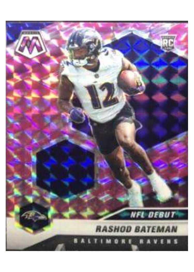 2021 Panini Mosaic Base Set Rashod Bateman Camo Pink Mosaic #249 card