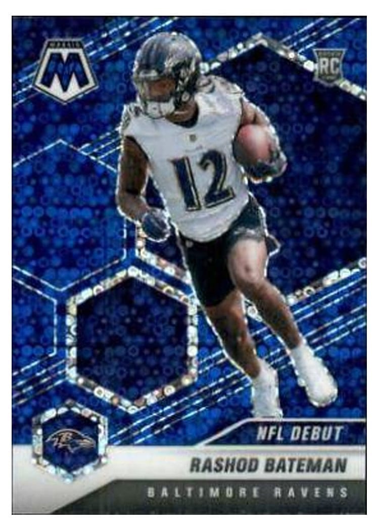 2021 Panini Mosaic Base Set Rashod Bateman No Huddle Blue Mosaic #249 card