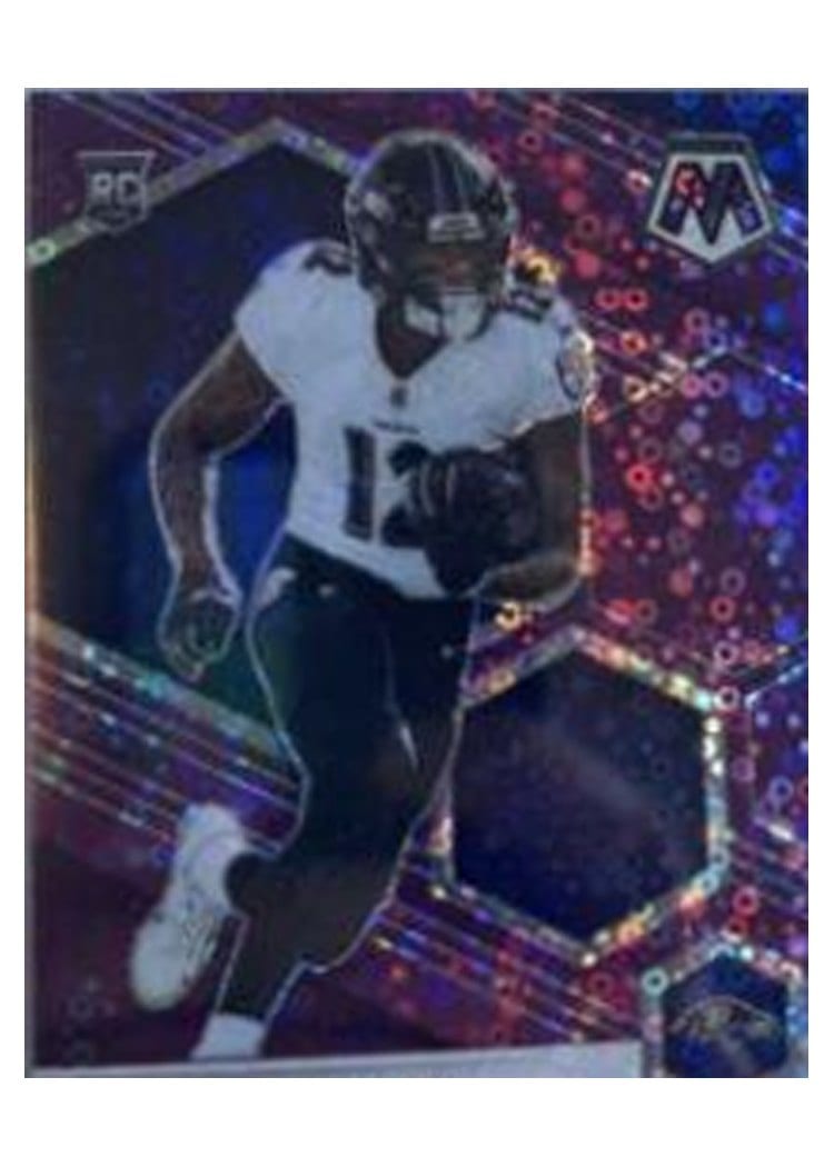 2021 Panini Mosaic Base Set Rashod Bateman No Huddle Purple Mosaic #249 card