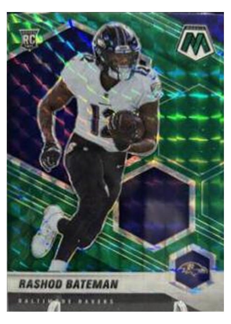 2021 Panini Mosaic Base Set Rashod Bateman Green Fluorescent #310 card