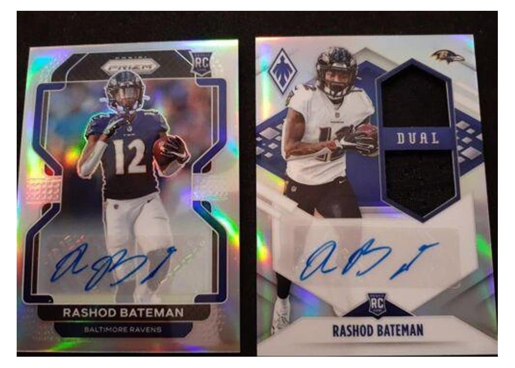 2021 Panini Prizm Base Set Rashod Bateman Autograph Silver Prizm #340 card