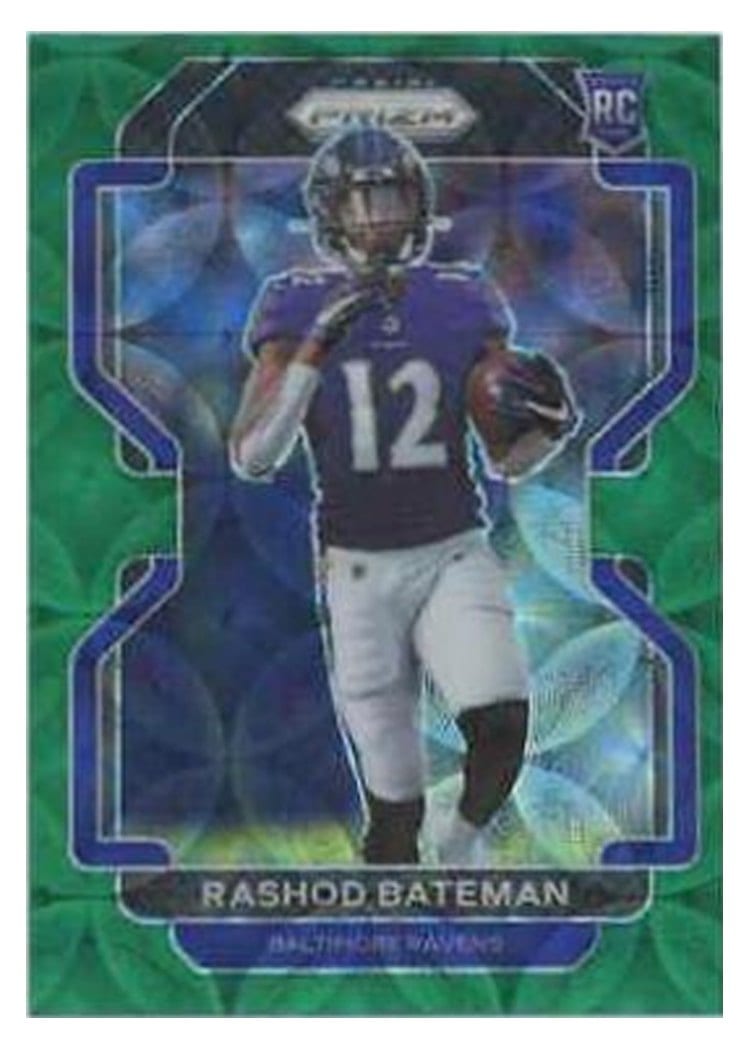2021 Panini Prizm Base Set Rashod Bateman Green Scope Prizm #340 card