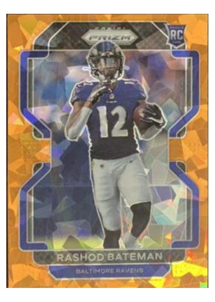 2021 Panini Prizm Base Set Rashod Bateman Orange Ice Prizm #340 card