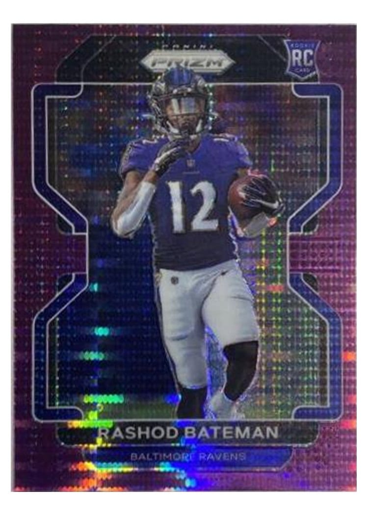 2021 Panini Prizm Base Set Rashod Bateman Purple Pulsar Prizm #340 card