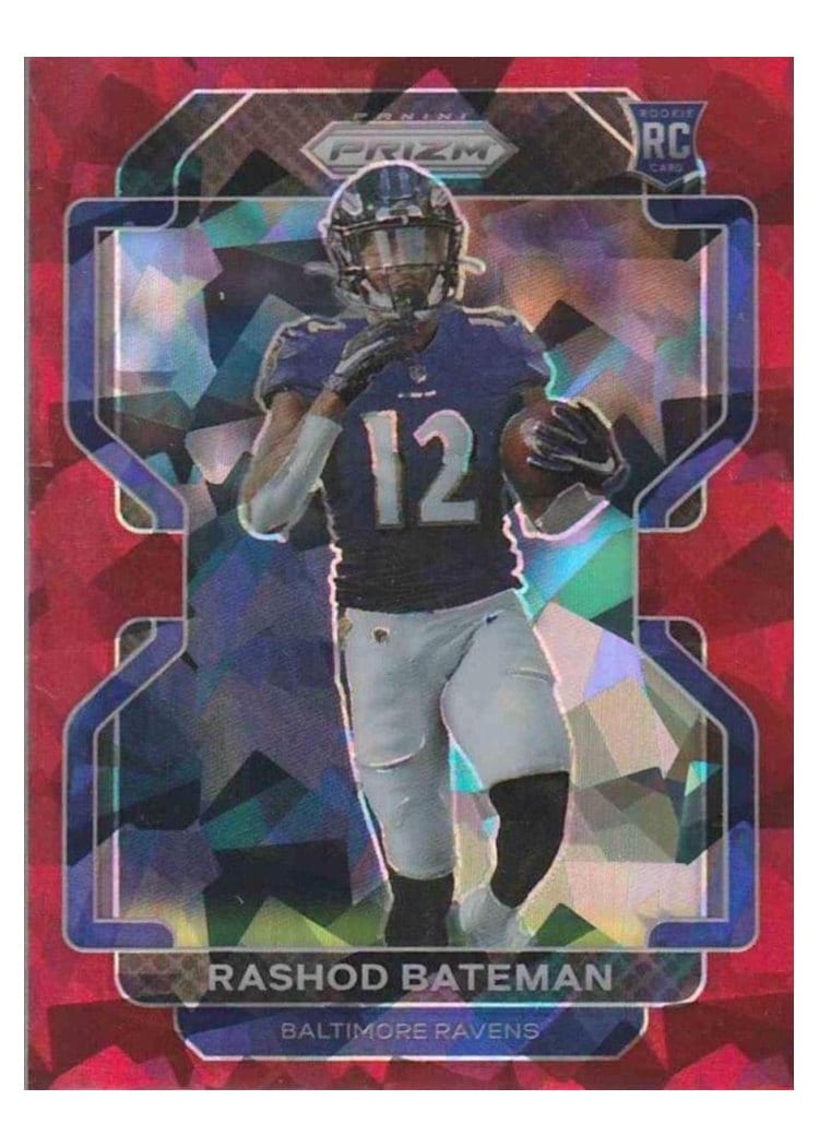 2021 Panini Prizm Base Set Rashod Bateman Red Ice Prizm #340 card