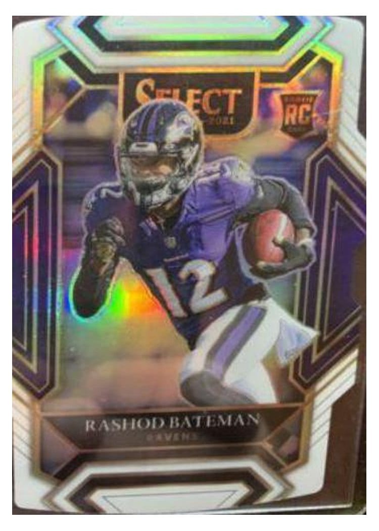 2021 Panini Select Base Set Rashod Bateman White Die Cut #55 card