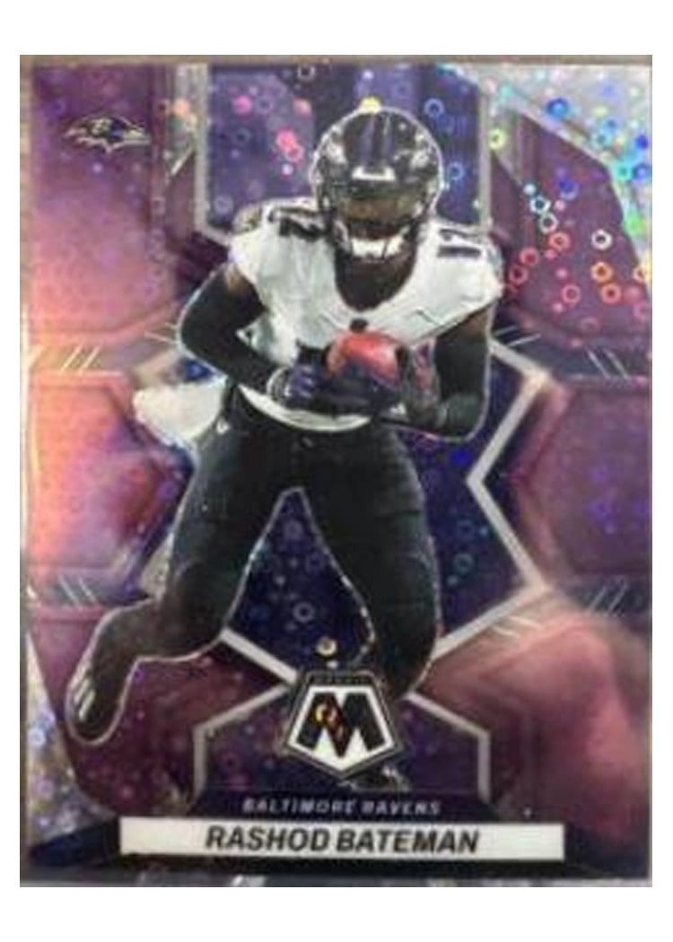 2022 Panini Mosaic Base Set Rashod Bateman No Huddle Purple #15 card
