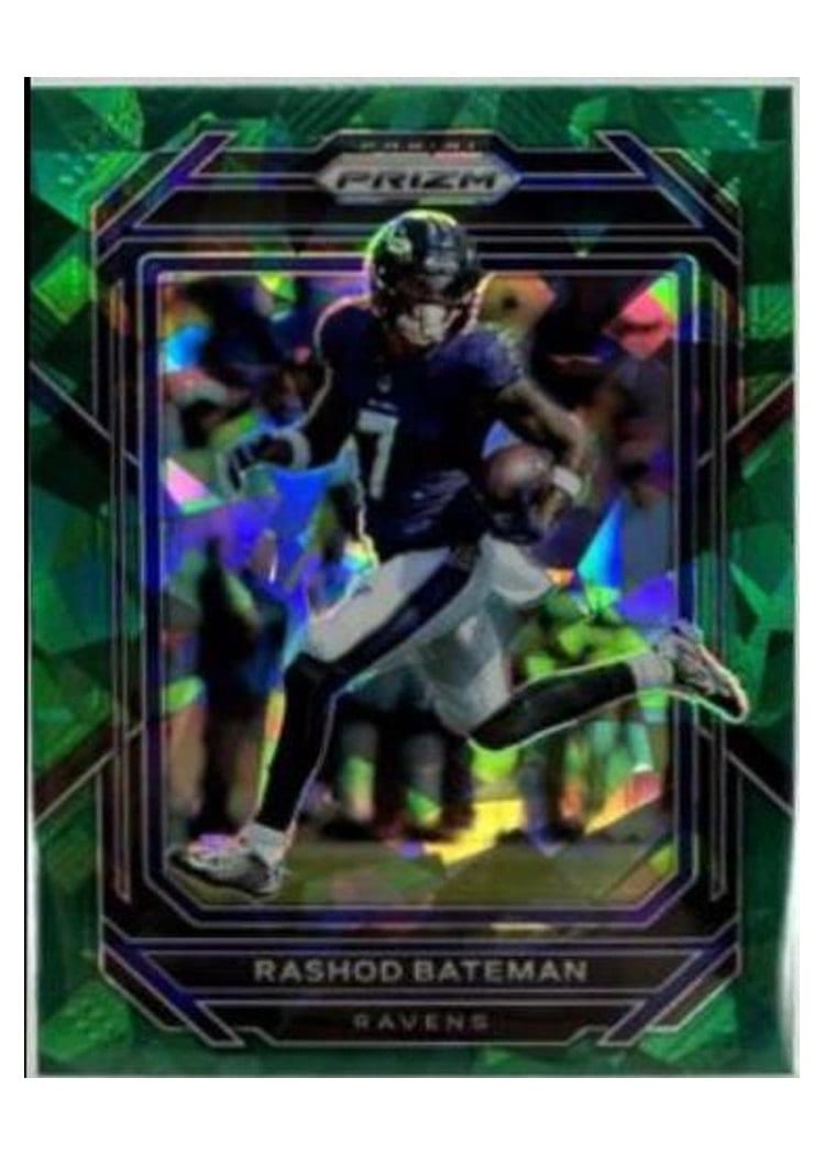 2022 Panini Prizm Base Set Rashod Bateman Green Ice #21 card