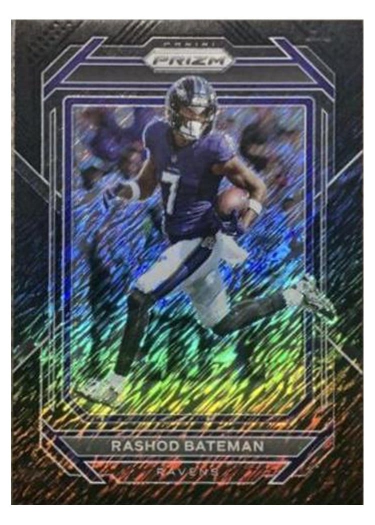 2022 Panini Prizm Base Set Rashod Bateman Green Shimmer #21 card