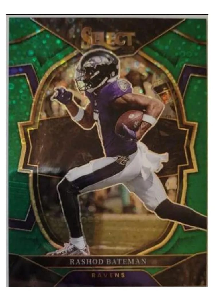 2022 Panini Select Base Set Rashod Bateman Green Disco #75 card