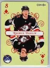 2025-26 O-Pee-Chee Playing Cards Rasmus Dahlin #8-DIAMONDS card