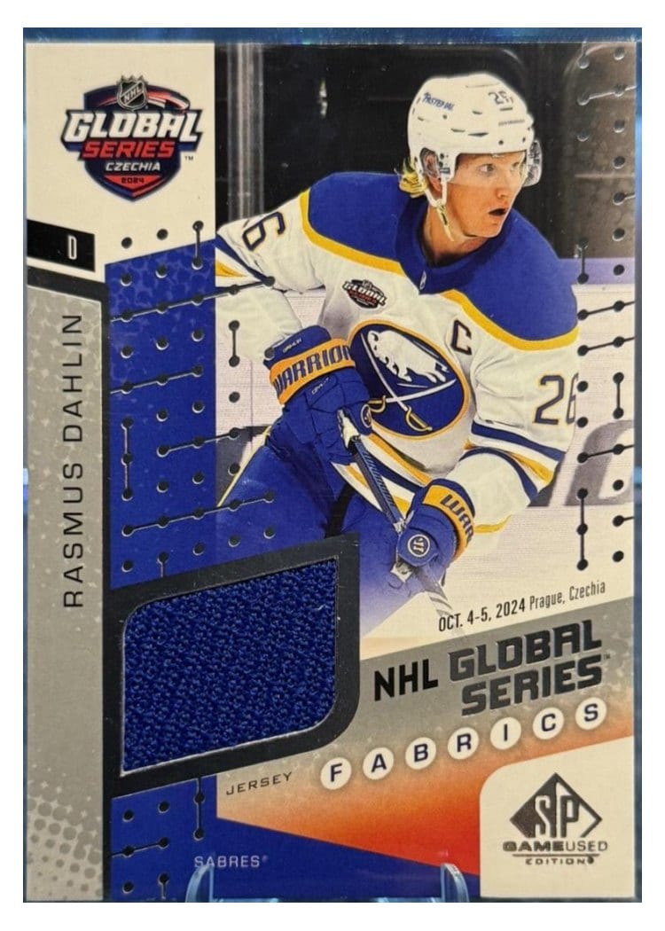 2025-26 SP Game Used 2024 Global Series Devils vs. Sabres Fabrics Rasmus Dahlin #GSF1-14 card