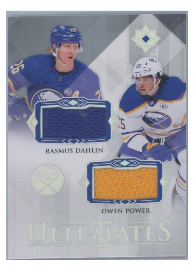 2023-24 Upper Deck Ultimate Collection Ulti-Mates Dual Jersey Rasmus Dahlin/Owen Power #UTM-DP card