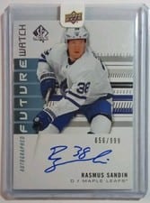 2019 SP Authentic Rasmus Sandin Autograph #200 card