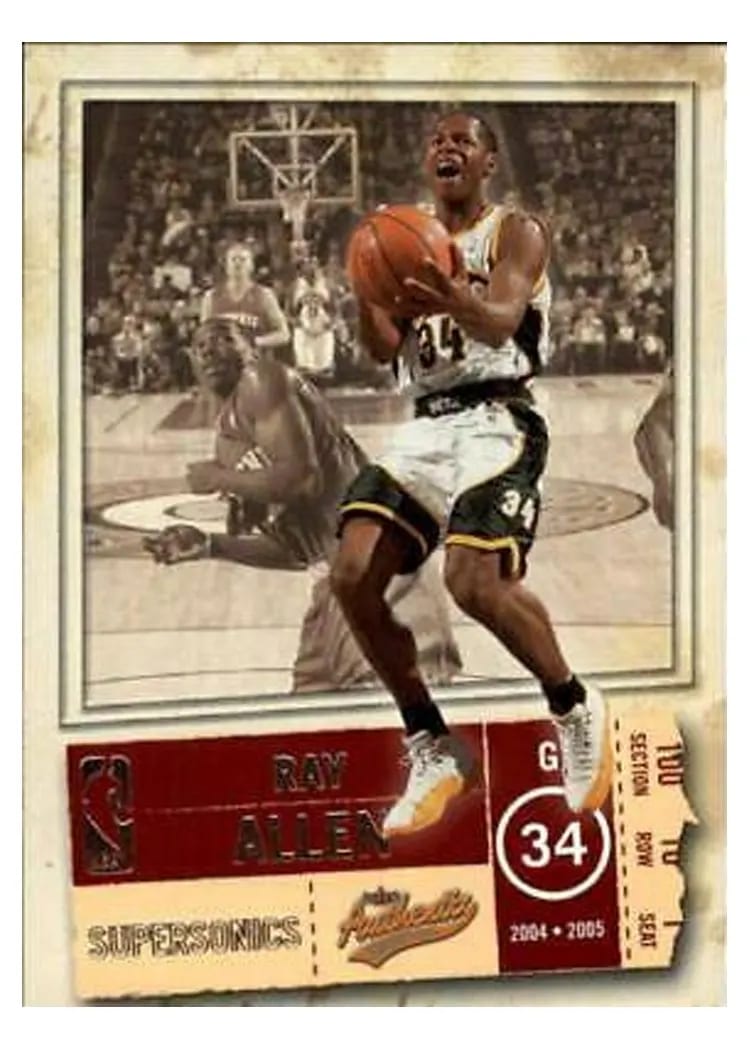 2004 Fleer Authentix Ray Allen #75 card