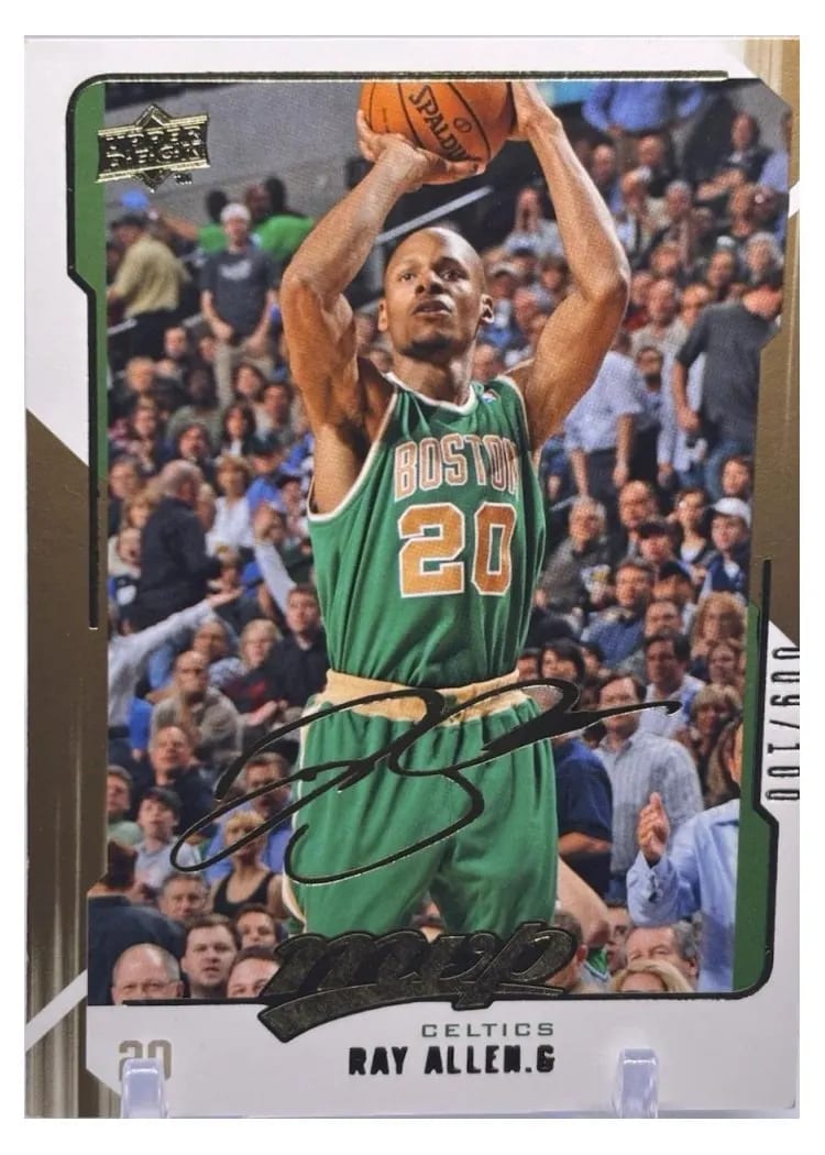 2008 Upper Deck MVP Ray Allen Gold Script #10 card