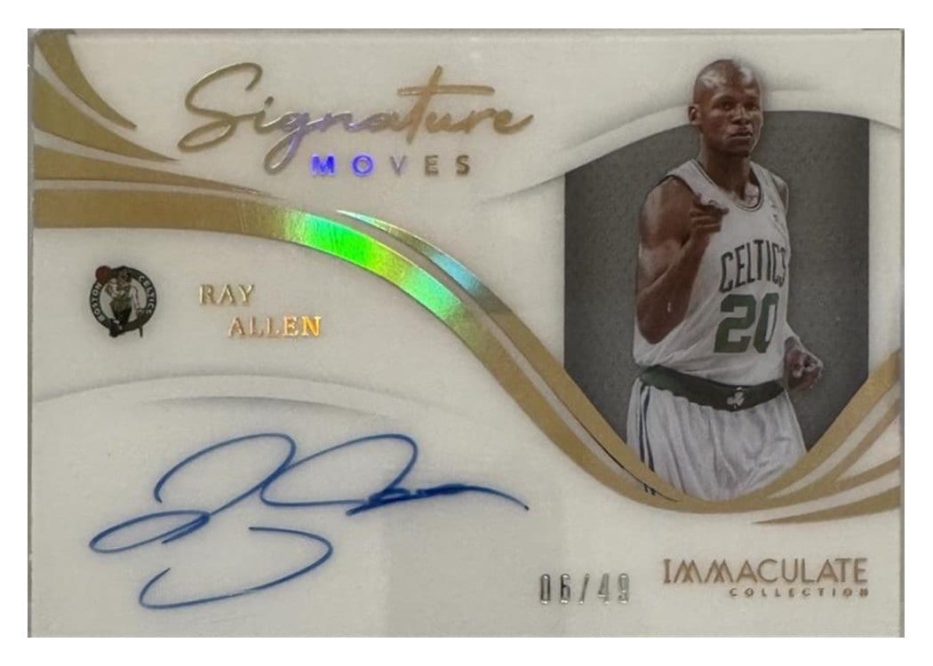 2020-21 Panini Immaculate Collection Immaculate Signature Moves Ray Allen #SM-RAY card