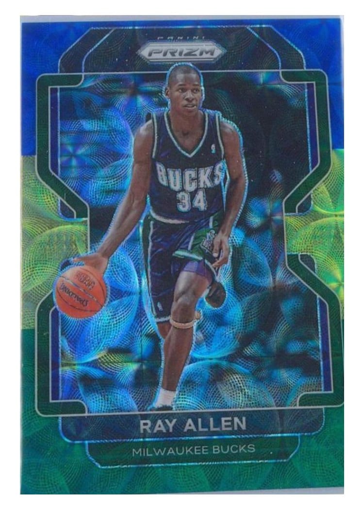 2021-22 Panini Prizm Base Set Ray Allen Blue Choice Prizm #251 card
