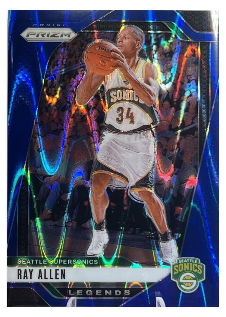 2024-25 Panini Prizm Base Set Ray Allen Blue Seismic #300 card