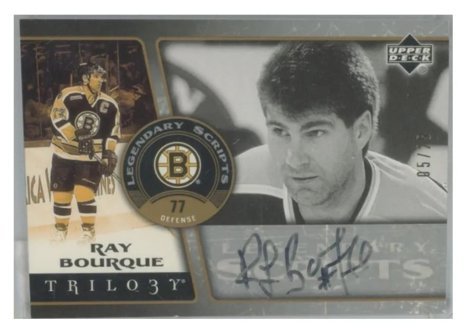 2006 Upper Deck Trilogy Legendary Scripts Ray Bourque #LS-RB card
