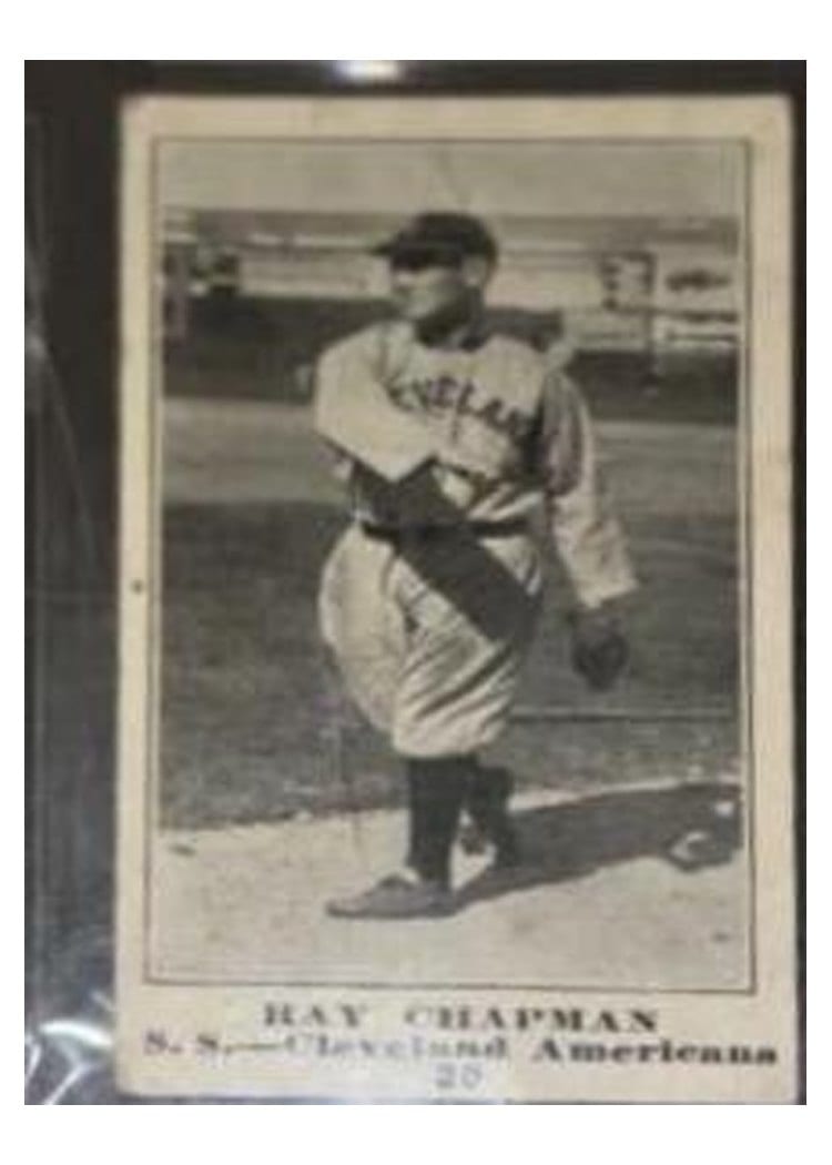 1916 M101 4 Sporting News Ray Chapman Blank Back #30 card