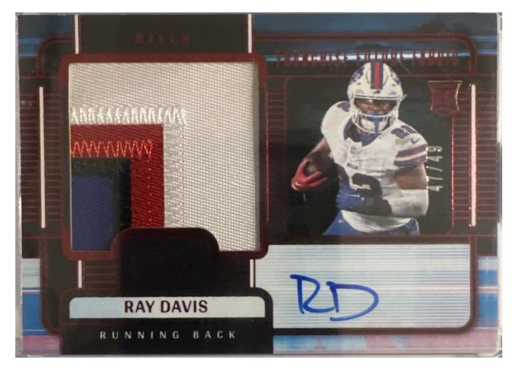 2024 Panini One Franchise Future Fabric Autographs Ray Davis #100 card