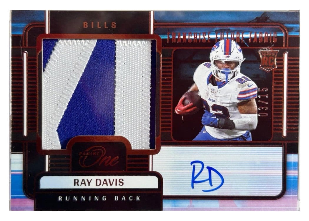 2024 Panini One Franchise Future Fabric Autographs Ray Davis #100 card