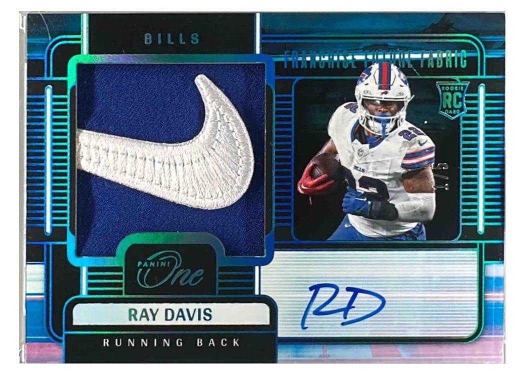 2024 Panini One Franchise Future Fabric Autographs Ray Davis #100 card