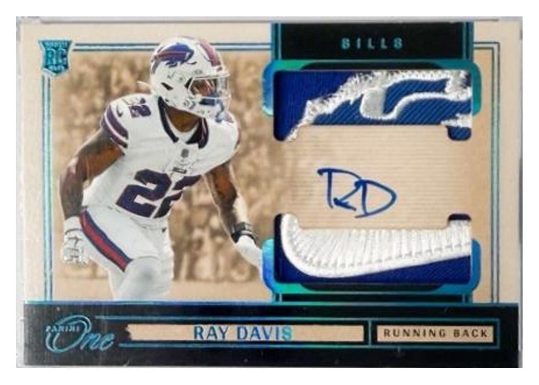 2024 Panini One Rookie Dual Patch Autographs Ray Davis #50 card