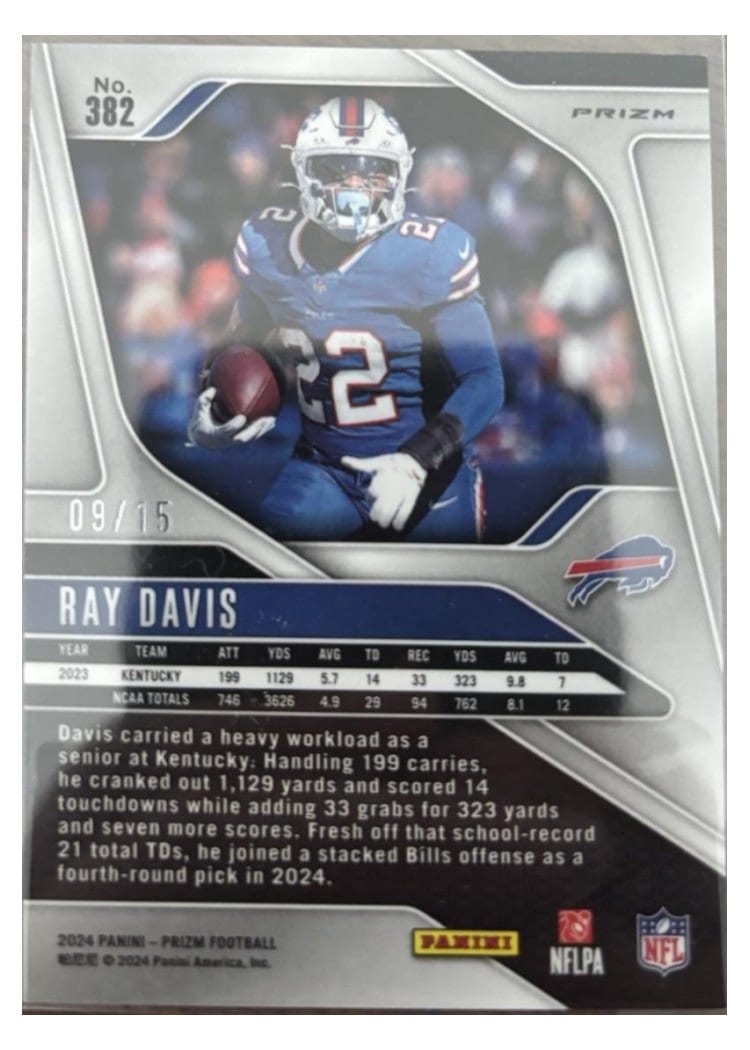 2024 Panini Prizm Base Set Ray Davis Forest Camo #382 card