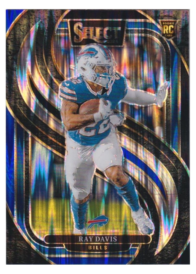 2024 Panini Select Base Set Ray Davis Black Blue Prizm Shock #189 card