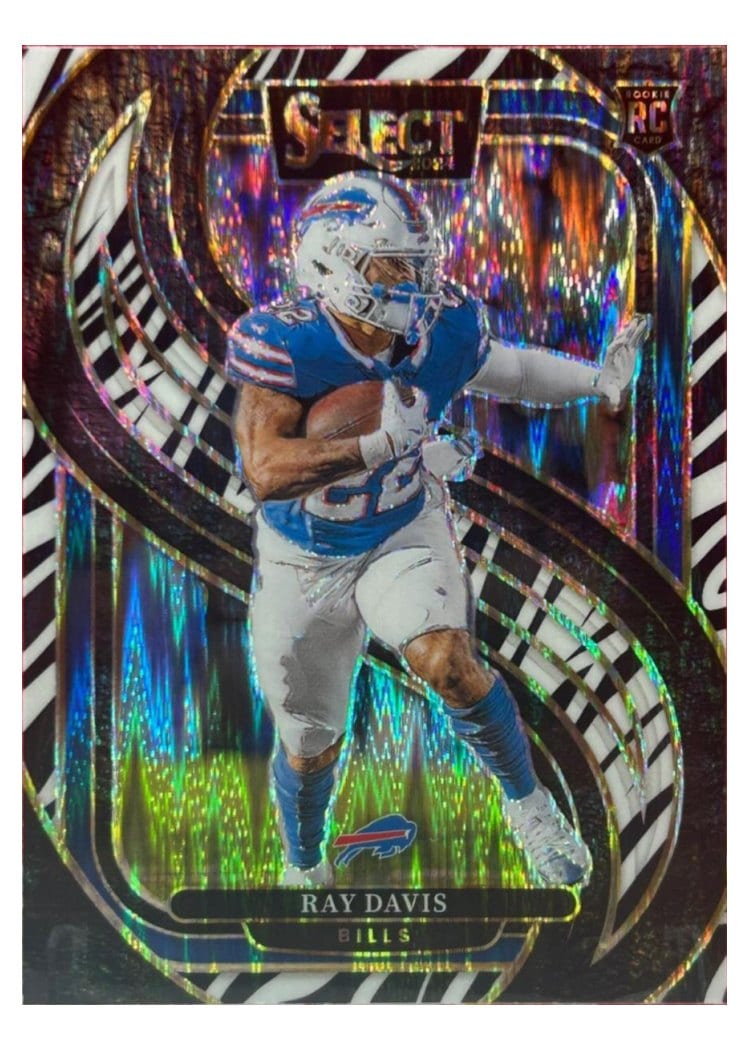 2024 Panini Select Base Set Ray Davis Zebra Prizm Shock #189 card