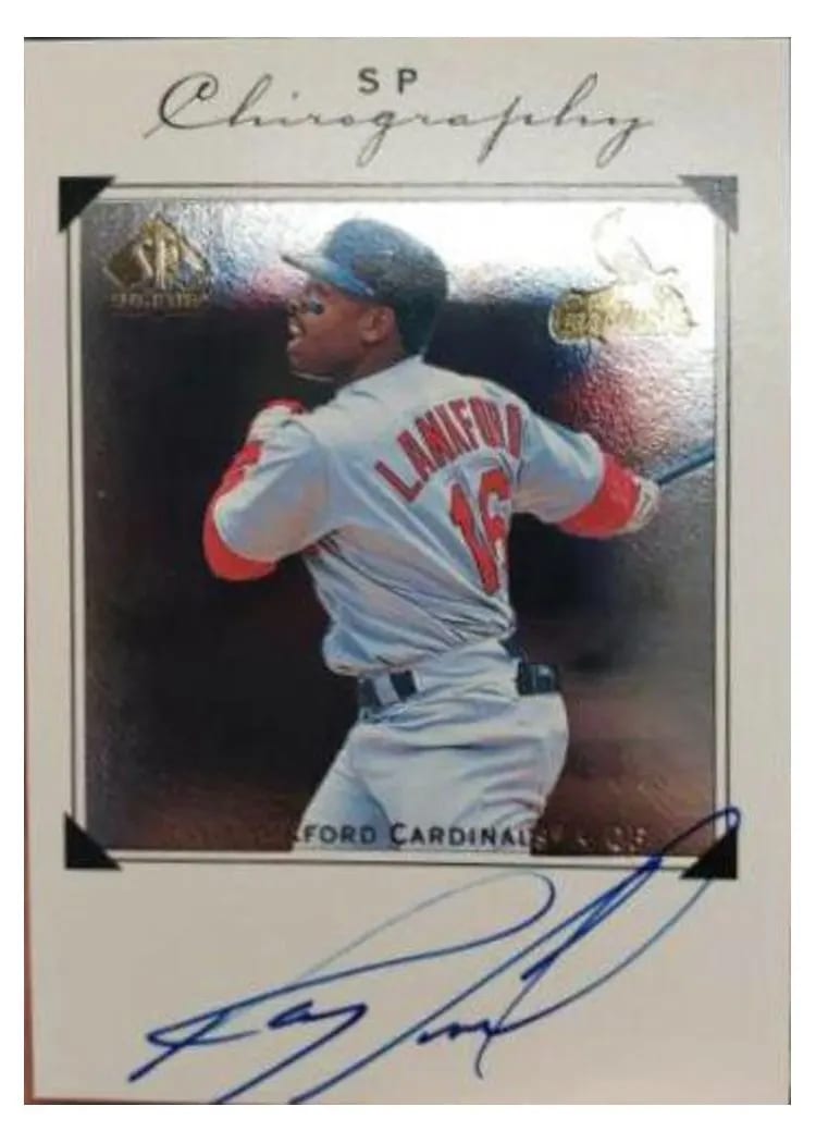 1998 SP Authentic Chirography Ray Lankford #RL card