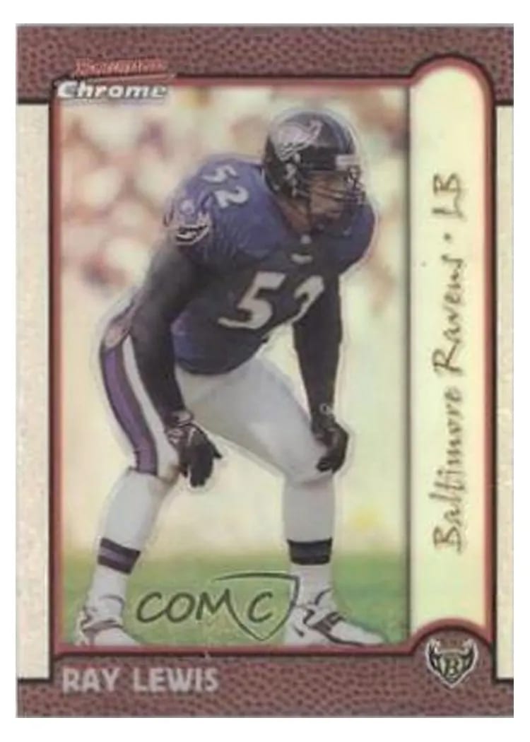 1999 Bowman Chrome Ray Lewis Gold Refractor #27 card
