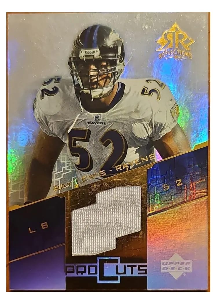 2004 Upper Deck Reflections Pro Cuts Ray Lewis #PC-RL card