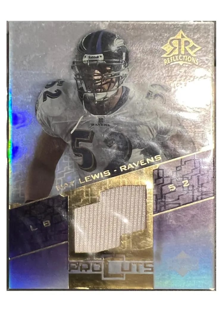 2004 Upper Deck Reflections Pro Cuts Ray Lewis #PC-RL card
