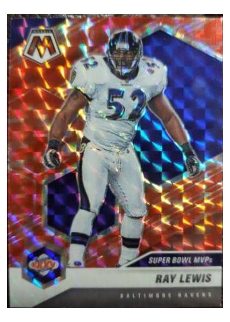 2021 Panini Mosaic Base Set Ray Lewis Camo Red Mosaic #290 card