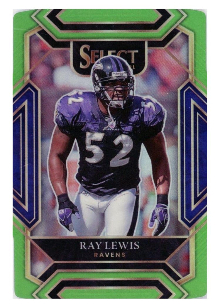 2021 Panini Select Base Set Ray Lewis Neon Green Die Cut #239 card