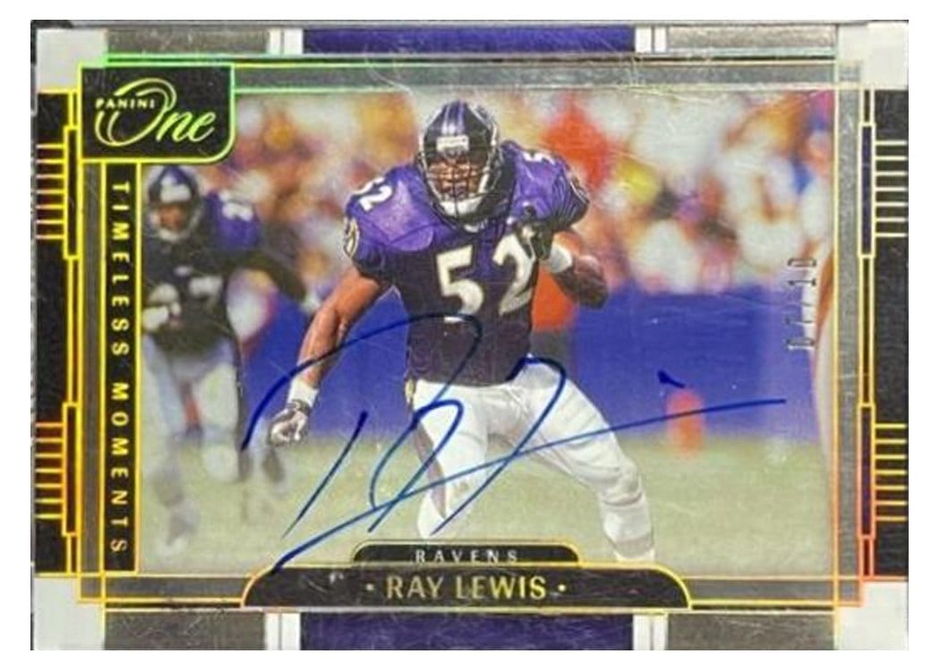 2023 Panini One Timeless Moments Autographs Ray Lewis #278 card