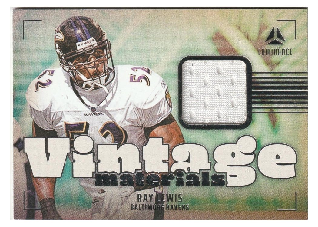 2024 Panini Luminance Vintage Materials Ray Lewis #VM-RLS card
