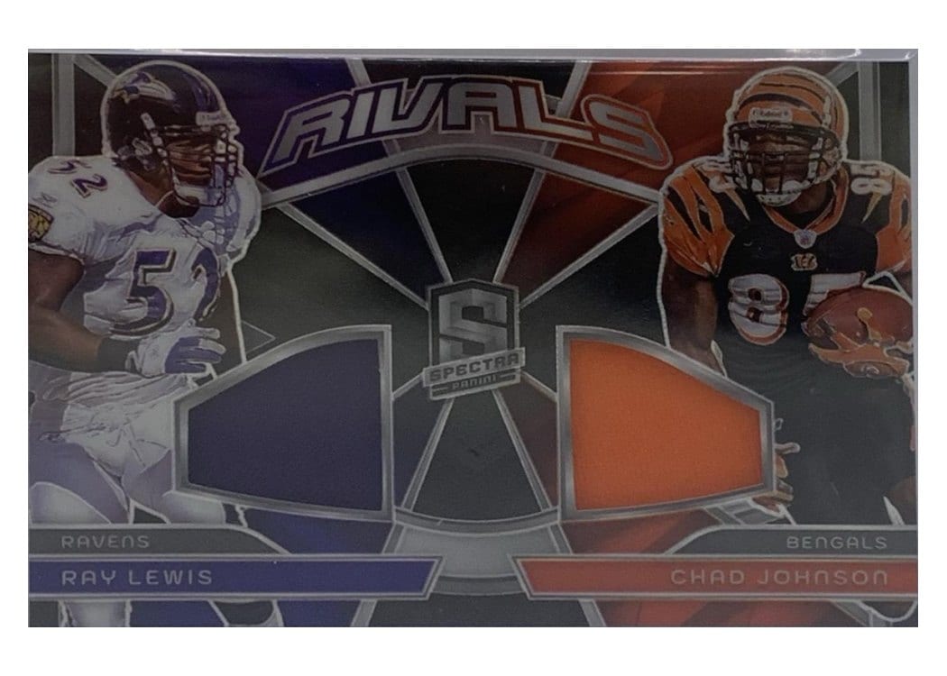 2024 Panini Spectra Rivals Relics Ray Lewis / Chad Johnson #RVL-RLCJ card