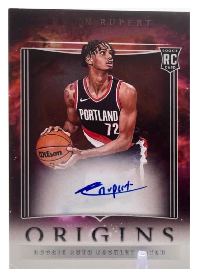 2023-24 Panini Origins Rookie Auto Booklet Patch Rayan Rupert #24 card