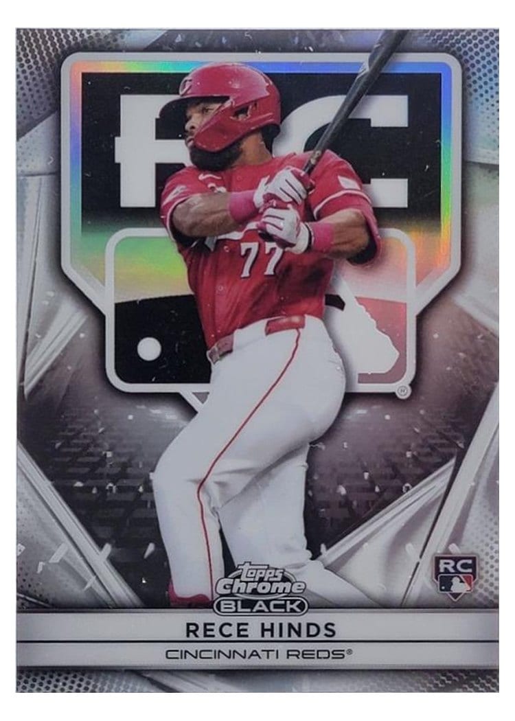 2025 Topps Chrome Black Rookie Design Variations Rece Hinds #77 card
